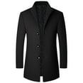 thumbnail image 1 of QHFBli Formal Mens Trench Coat Men's Casual Mid-Length Wool Blend Anorak Coat Jacket with Classic Black M, 1 of 3