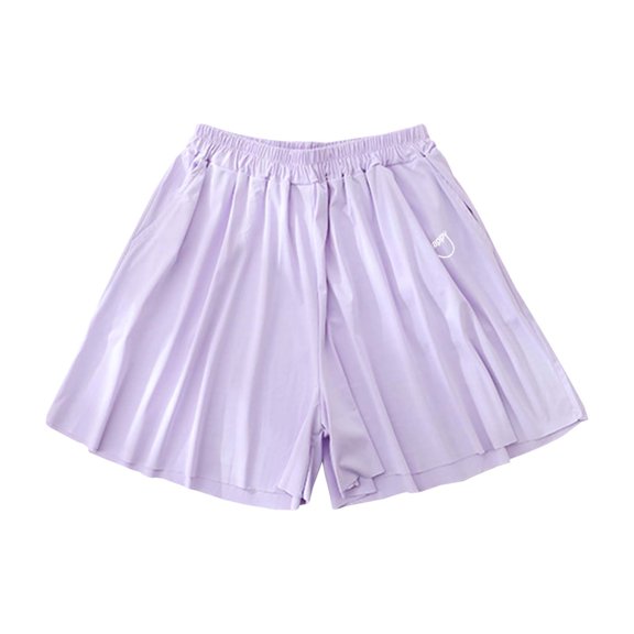 QHFBli Girls A Line Casual Skirt Elastic Waist Stretchable Tennis Sports Play Outfit Comfortable Spring Summer Dress Purple 7-8 Years