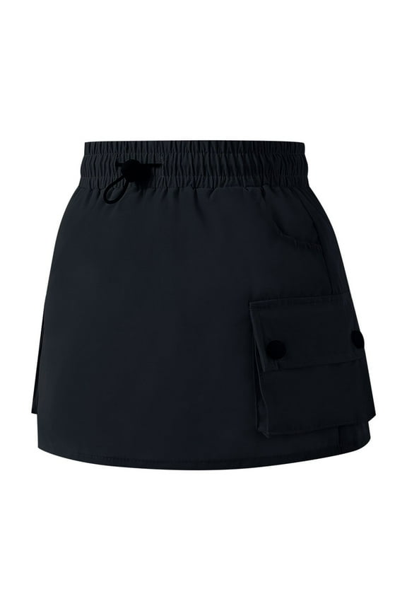 Girls Athletic Tennis Cargo Mini Skirt Skort for Girls High Waisted Side Slit Pleated Golf Skater Skirts with Shorts Pocket 2-3 Years