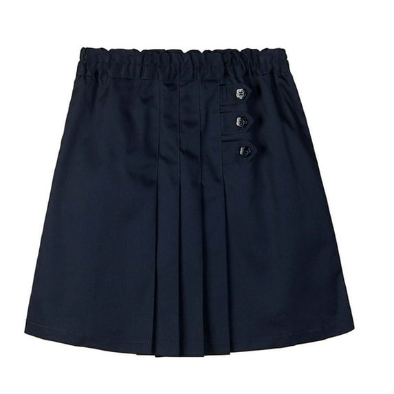 QHFBli Girls Button Pleated Scooter Skirt School Uniform Skort