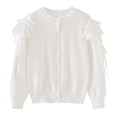 thumbnail image 1 of QHFBli Girls' Cardigans Sweater Cotton Button Solid Long Sleeve Knit Sweaters, 1 of 3