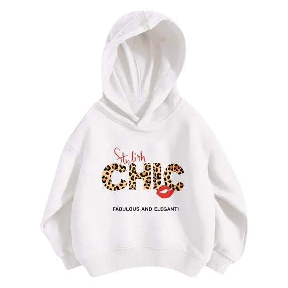 QHFBli Girls Cotton Hoodies Cute Graphic Long Sleeve Pullover Hoodie Back to School Clothes Comfy Casual Soft Sweatshirt 5-6 Years