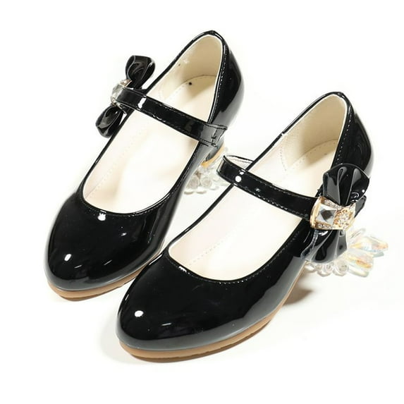 QHFBli Girls Dress Shoes, Mary Jane Flower Girls Shoes, Cute Princess Low Heels for School, Wedding, Party