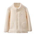 thumbnail image 1 of QHFBli Girls Jacket Zip up Sweatshirt Warm Sherpa Outwear Fall Winter Coat with Pocket Kid Clothes, 1 of 3