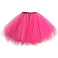 thumbnail image 1 of QHFBli Girls Fluffy Tulle Tutu Skirt, Kids Multi-Layer Dance with Elastic Waist Hot Pink One Size, 1 of 2
