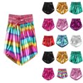 thumbnail image 1 of QHFBli Girls Metallic Shorts Sparkly Dance Outfits Elastic Drawstring Shiny Hot Short Pants Summer Practice Pants for Boys And Girls Multicolour 110, 1 of 3