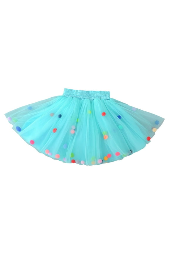 Girls' Polka Dot Tutu Glitter Ballet 3 Layer Tulle Dance Skirt Mouse Little Girls Costume Dress Up Tutu 7-8 Years