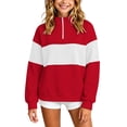 thumbnail image 1 of QHFBli Girls Quarter Zip Pullover Athletic Oversized Trendy Sweatshirts Fall Outfits Fitted Comfy Vintage Sweatshirts 5-6 Years, 1 of 7