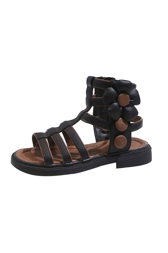 Girls Sandals Cute Open Toe Breathable Summer Shoes with Rubber Sole