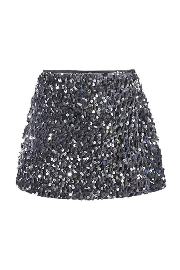 Girls Sequin Skirt Sparkly Toddler Kids Mini Glitter Skirt Elastic Waist Party Pencil Skirt 8-9 Years