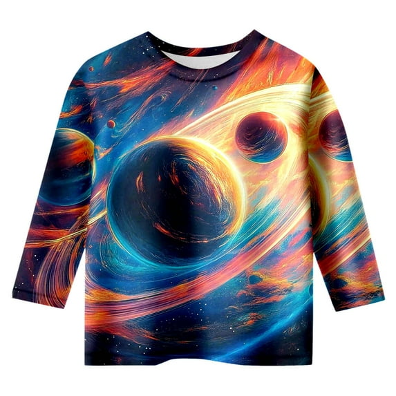 QHFBli Girls Short Seven Quarter Sleeve Tops Casual Crewneck T Shirts Kids Peplum Tunic Tees Blouses