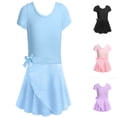thumbnail image 1 of QHFBli Girls Short Sleeve Ballet Leotard with Skirt, Kids Sequined Dance Ballet Leotards for Girls Light Blue 2-3 Years, 1 of 5