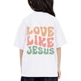 thumbnail image 1 of QHFBli Girls Short Sleeve T Shirts Kids Summer Oversized Tops Trendy Crewneck Basic Tees, 1 of 4