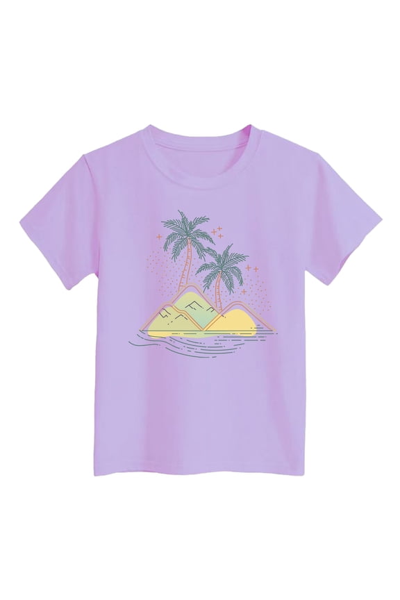 Girls Short Sleeve T Shirts Kids Summer Tops Crewneck Basic Tee