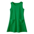 thumbnail image 1 of QHFBli Girls Swimsuit Coverup Hollow Out Bathing Suit Cover Up Sleeveless Bikini Beach Cover Up Tank Dress Green 11-14 Years, 1 of 6