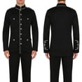 thumbnail image 1 of QHFBli Gothic Steampunk Army Officer Style Pea Coat Jacket, 1 of 7