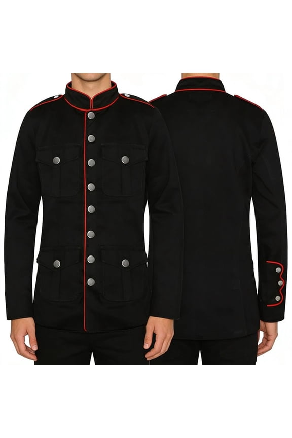 Gothic Steampunk Army Officer Style Pea Coat Jacket