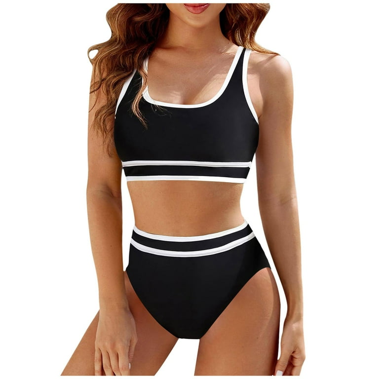 QHFBli High Waisted Bikini for Women Tummy Control Bottoms Push Up