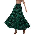 thumbnail image 1 of QHFBli High Waisted Maxi Skirt for Women Vintage Floral Jacquard Velvet Party Skirt Flared A-Line Long Skirts, 1 of 6