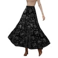 thumbnail image 1 of QHFBli High Waisted Maxi Skirt for Women Vintage Floral Jacquard Velvet Party Skirt Flared A-Line Long Skirts, 1 of 6