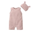 thumbnail image 1 of QHFBli Infant Newborn Baby Boys Girls Cotton Linen Romper Summer Jumpsuit Sleeveless Overalls Clothing Set, 1 of 4