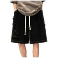 thumbnail image 1 of QHFBli Jean Shorts Men Mid Thigh Denim Shorts Women, Casual Loose Fit Streetwear, 1 of 7