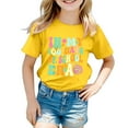 thumbnail image 1 of QHFBli Kids 100th Day of School Shirt for Boys Girls Colorful Letter Printed T Shirts Short Sleeve Cute Graphic Tee Tops Yellow 150, 1 of 4