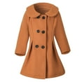 thumbnail image 1 of QHFBli Kids Boys Girls Classic Wool Blend Coat Winter Double Trench Coat Outwear Pea Coat Jacket with Belt Brown 2-3 Years, 1 of 8