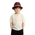 thumbnail image 1 of QHFBli Kids Boys Spring Summer Fedora Hat, Lightweight Woven Straw Gentleman Cap, Striped Band Kids Outdoor Beach Sun Hat 2-8 Years, 1 of 5