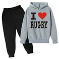 thumbnail image 1 of QHFBli Kids Football Star Hoodie Set,Graphic Long Sleeve Pullover Tops with Jogger Pants Classic Sweatsuit for Boys 9-10 Years, 1 of 3