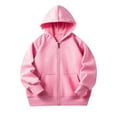 thumbnail image 1 of QHFBli Kids Girls Boys Zipper Long Sleeves Pullover Hoodie Sweatshirt Zip Up Hooded School Wear Jacket Sweat Hoodie Casual Fashion Children Age, 1 of 8