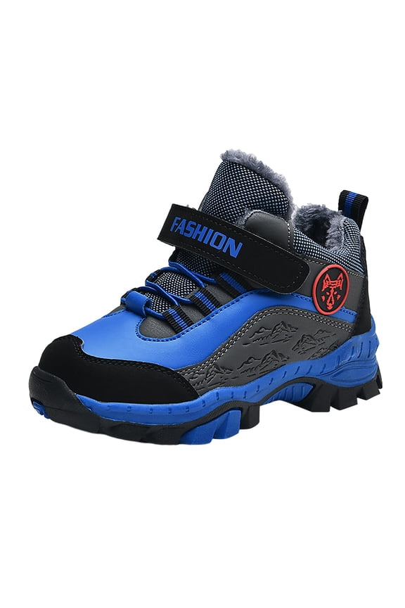 Kids Hiking Boots Boys Girls Winter Snow Boots Non Warm Snow Sports Shoes Outdoor Walking Climbing Sneaker 34
