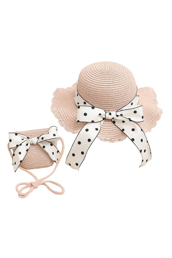 Kids Sun Hats Roll Up Sun Visor Children Polka Dots Lemon Print Summer Beach Hats Toddler Wide Brim Cap for Girls