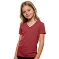 thumbnail image 1 of QHFBli Kids V-Neck Short Sleeve T-Shirts, Solid Color Casual Tops for Boys, Breathable Cotton Tees for Everyday Wear 5-6 Years, 1 of 6
