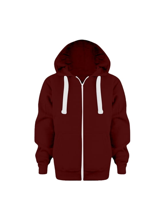 Kids Zip Up Hoodie Boys Girls Full Zipper Hooded Sweatshirt Lightweight Casual Jacket Pullover Sweater Tops