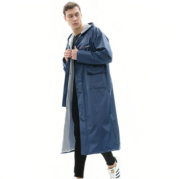 QHFBli Lightweight Long Waterproof Rain Jacket for Adults Hooded Rain Ponchos with Pockets Packable Reusable Raincoats