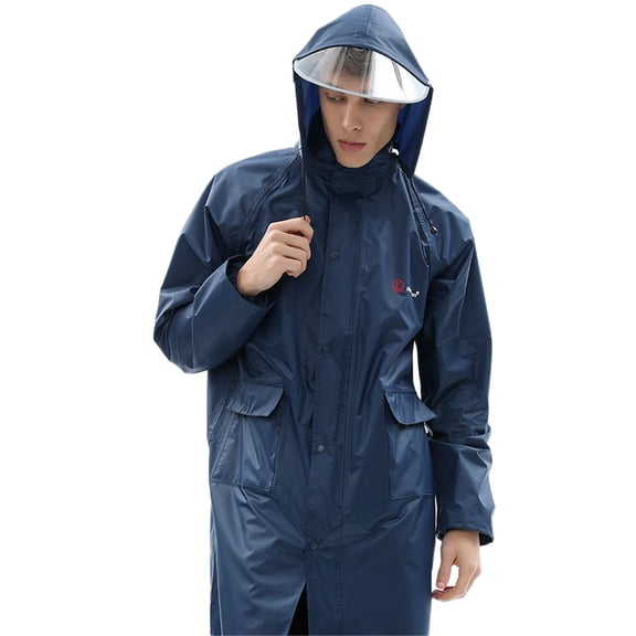 QHFBli Lightweight Long Waterproof Rain Jacket for Adults Hooded Rain Ponchos with Pockets Packable Reusable Raincoats