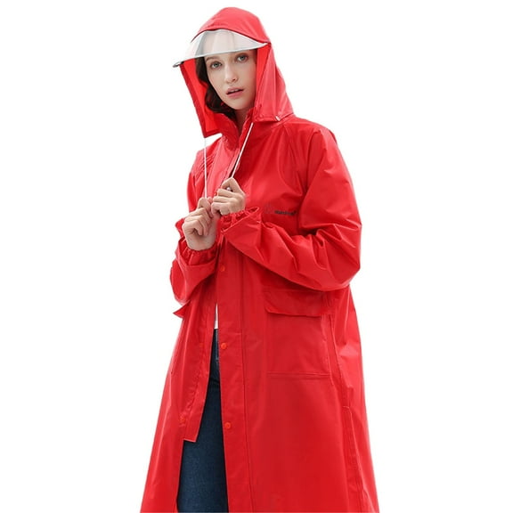 QHFBli Lightweight Long Waterproof Rain Jacket for Adults Hooded Rain Ponchos with Pockets Packable Reusable Raincoats