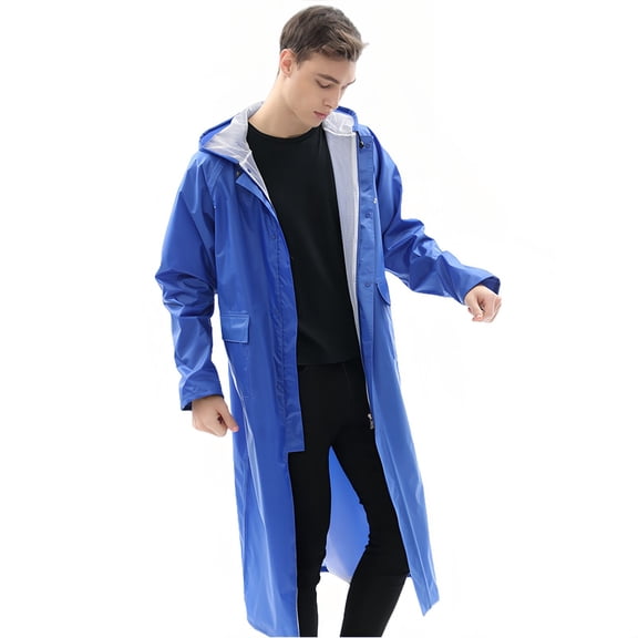 QHFBli Lightweight Long Waterproof Rain Jacket for Adults Hooded Rain Ponchos with Pockets Packable Reusable Raincoats