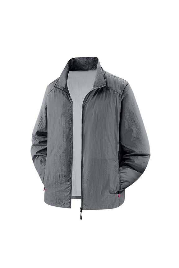 Lightweight Mens Bomber Jacket Waterproof Zip Up Scrub Jackets Fall Outdoor Stylish Track Jackets with Pockets