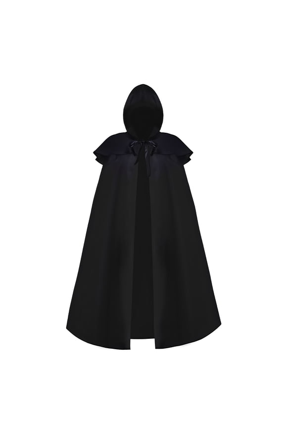 Lightweight Mens Trench Coat Hooded Long Cape For Men Elegant Historical Black XXL
