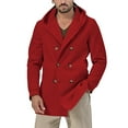thumbnail image 1 of QHFBli Lightweight Mens Trench Coat Men's Classic Double Hooded Anorak Coat Winter Warm Heavyweight Windbreaker with Red L, 1 of 9