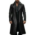 thumbnail image 1 of QHFBli Lightweight Mens Trench Coat Men's Fall Double Trench Coat with Lapel Pocket and Belt for Black XXL, 1 of 9
