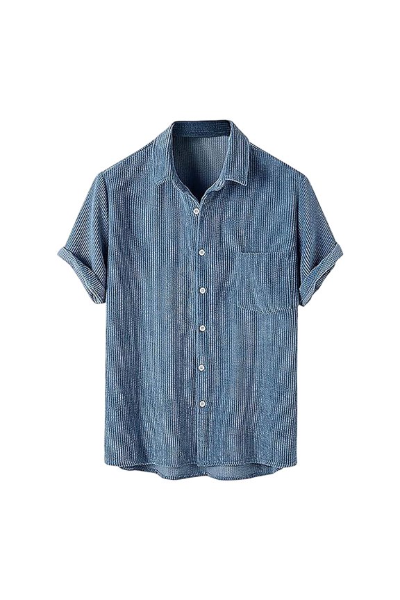 Linen Shirts for Men Short Sleeve Blouse Button Down Dress Untuckit Shirts Beach Summer Wedding Hawaiian Outfit