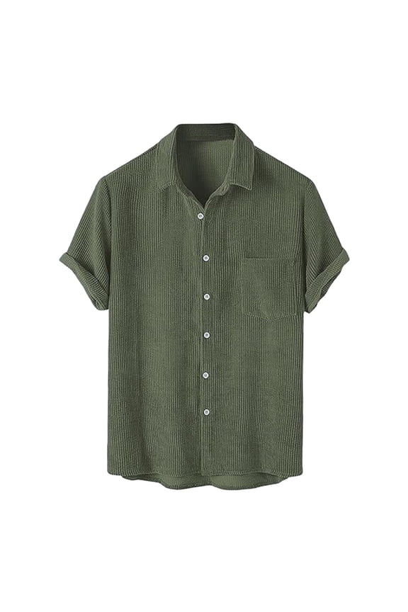 Linen Shirts for Men Short Sleeve Blouse Button Down Dress Untuckit Shirts Beach Summer Wedding Hawaiian Outfit