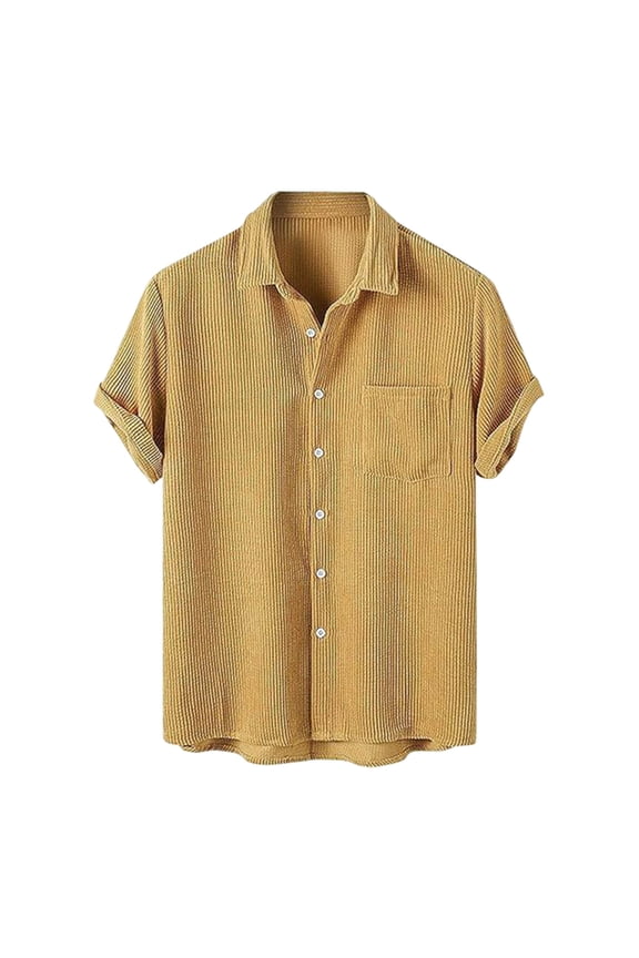 Linen Shirts for Men Short Sleeve Blouse Button Down Dress Untuckit Shirts Beach Summer Wedding Hawaiian Outfit