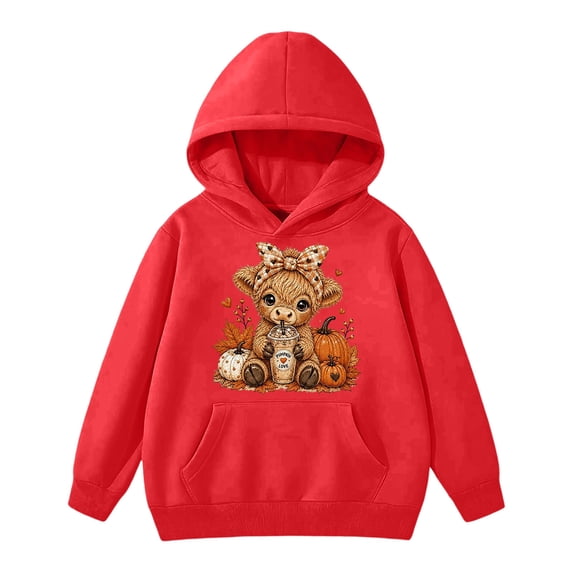 QHFBli Little & Big Girls Fall Graphic Hoodie Cozy Chaos Club Maple ...