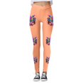 thumbnail image 1 of QHFBli Mardi Gras Leggings for Women Shiny Legging Pants High Waisted Yoga Pants Orange-7 XXL, 1 of 4
