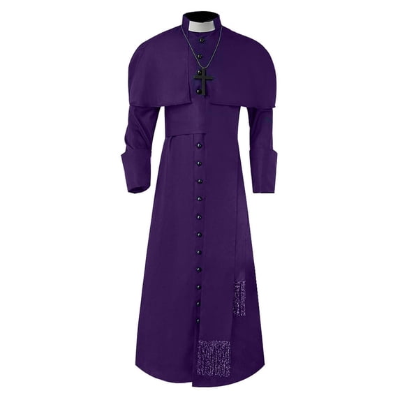 QHFBli Long Clergy Robe for Men Priest Pastor Cassock Robe Vestments Preacher Pulpit Minister
