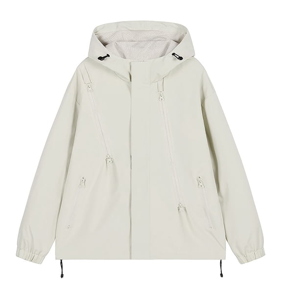 QHFBli Men's Casual Jacket Men's Lightweight Outdoor Hooded Jacket for Spring Autumn Seasons Hiking Sports and Casual Wear